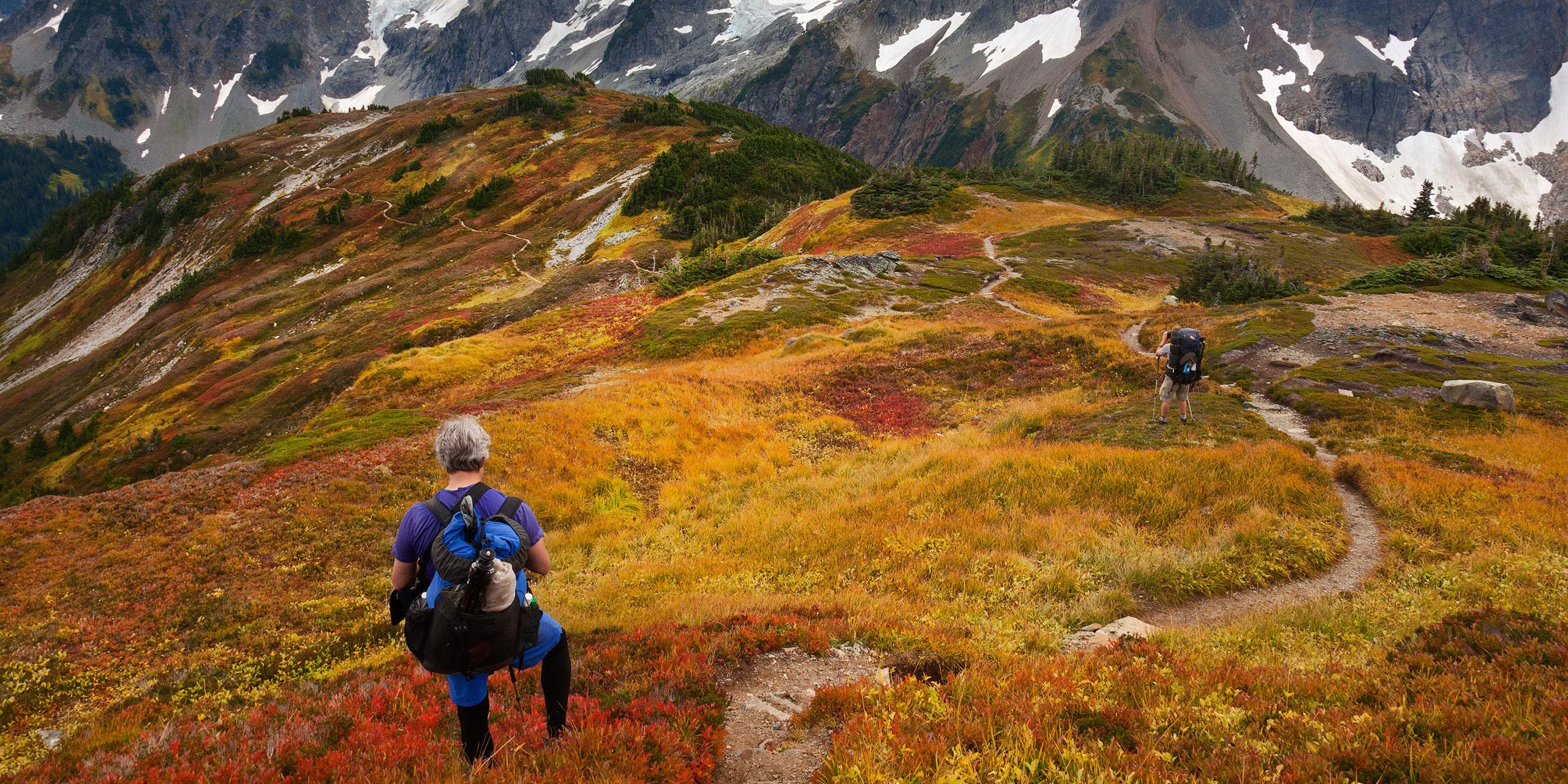 Couple Hiking Mountains